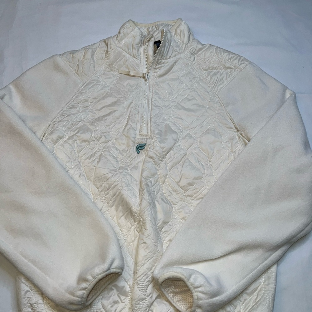 Men's White Quilted Fabletics Quarter Zip/Jacket